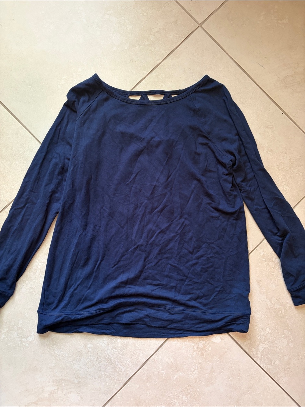 Avia Navy Long-Sleeve Top with Back Cutouts